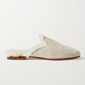 Manikin Blahnik Mariamu Shearling Suede Slippers